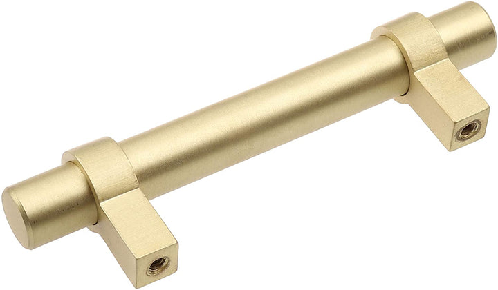 5 Pack 3 Center Satin Gold Euro Solid Cabinet T bar Pulls Modern Contemporary Metal Finish