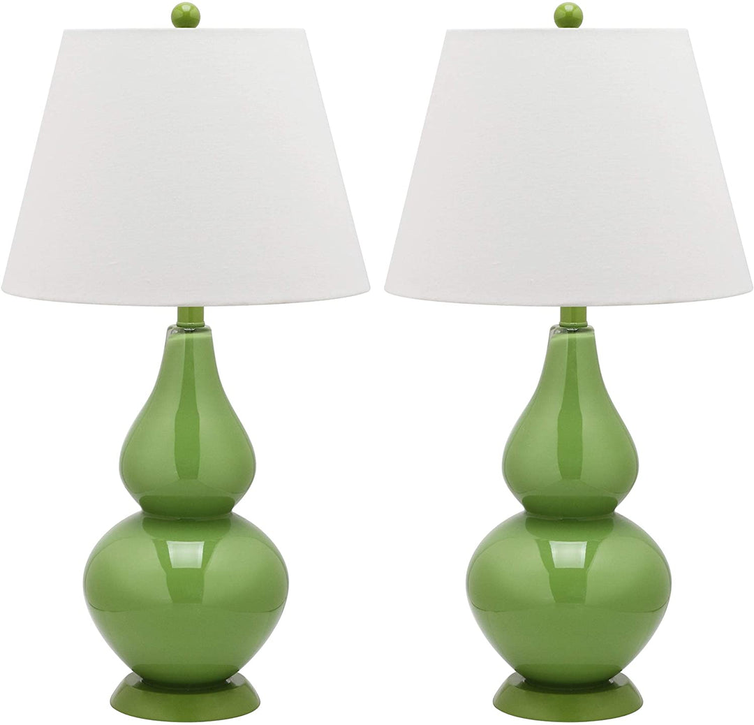 27 inch Double Green Table Lamp (Set 2) Modern Contemporary Transitional Bulbs Included - Diamond Home USA