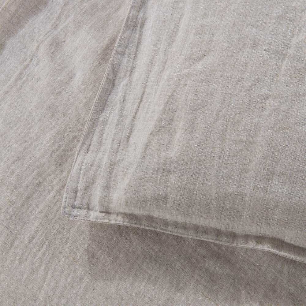 Linen Duvet Cover Pillow 3 Pieces Set Basic Brown Solid Color Shabby Chic Piece - Diamond Home USA