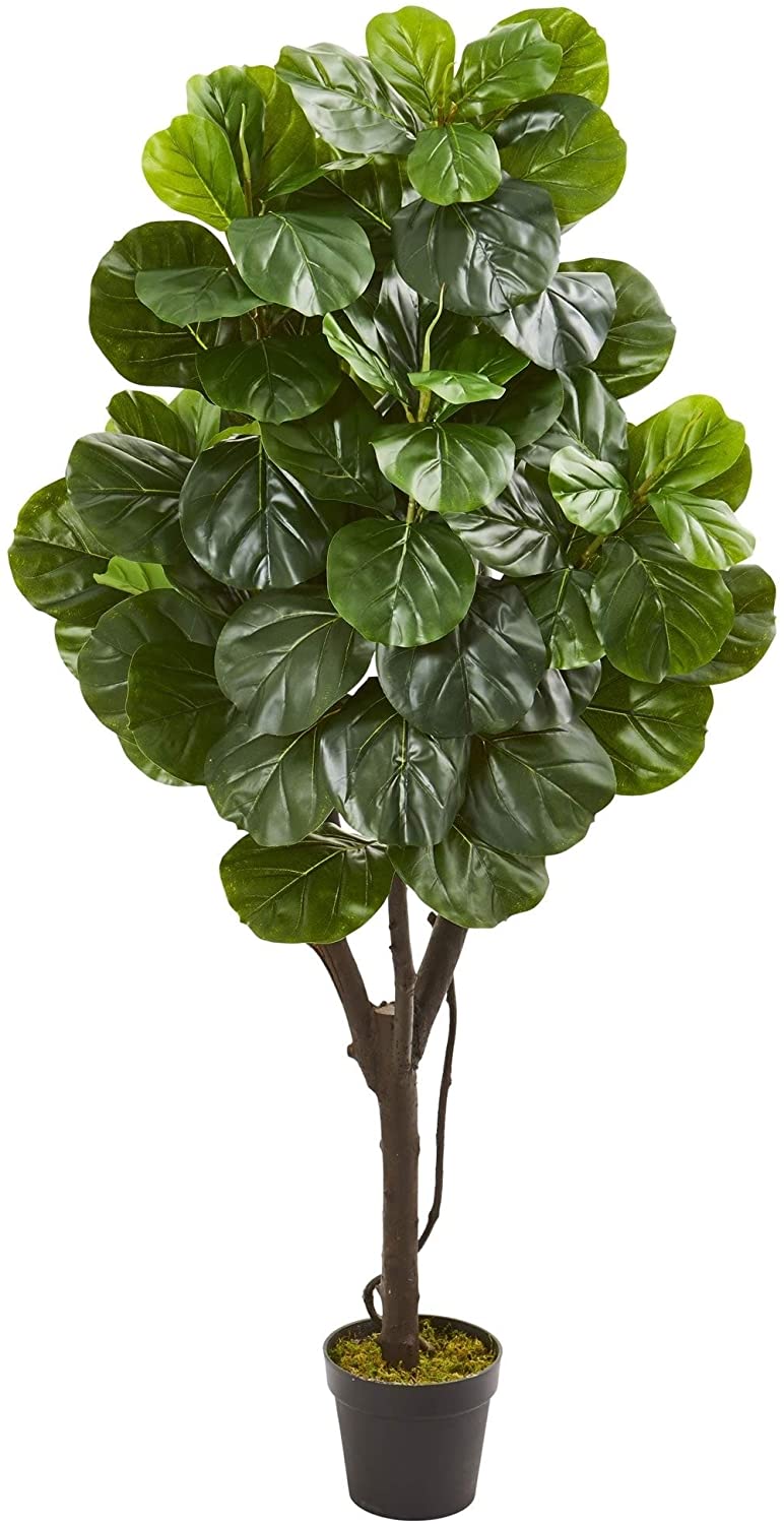 Green/Black Leaf Fig Artificial Tree