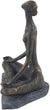 Rustic Polystone Brass Meditating Woman Statue Grey Sports Resin Finish