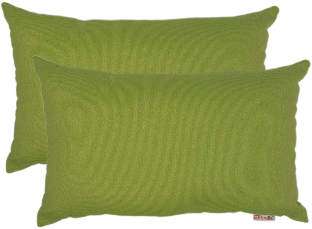 Kiwi Boudoir Outdoor Pillow 2 Pack 13" X 20" Green Solid