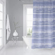 Washy Watercolor Stripe Periwinkle Shower Curtain by Blue Abstract Modern Contemporary Polyester