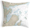Marblehead Beverly Ma Nautical Map Noncorded Pillow 12x12 Color Graphic Coastal Polyester