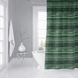 Washy Watercolor Stripe Emerald Shower Curtain by Green Abstract Modern Contemporary Polyester