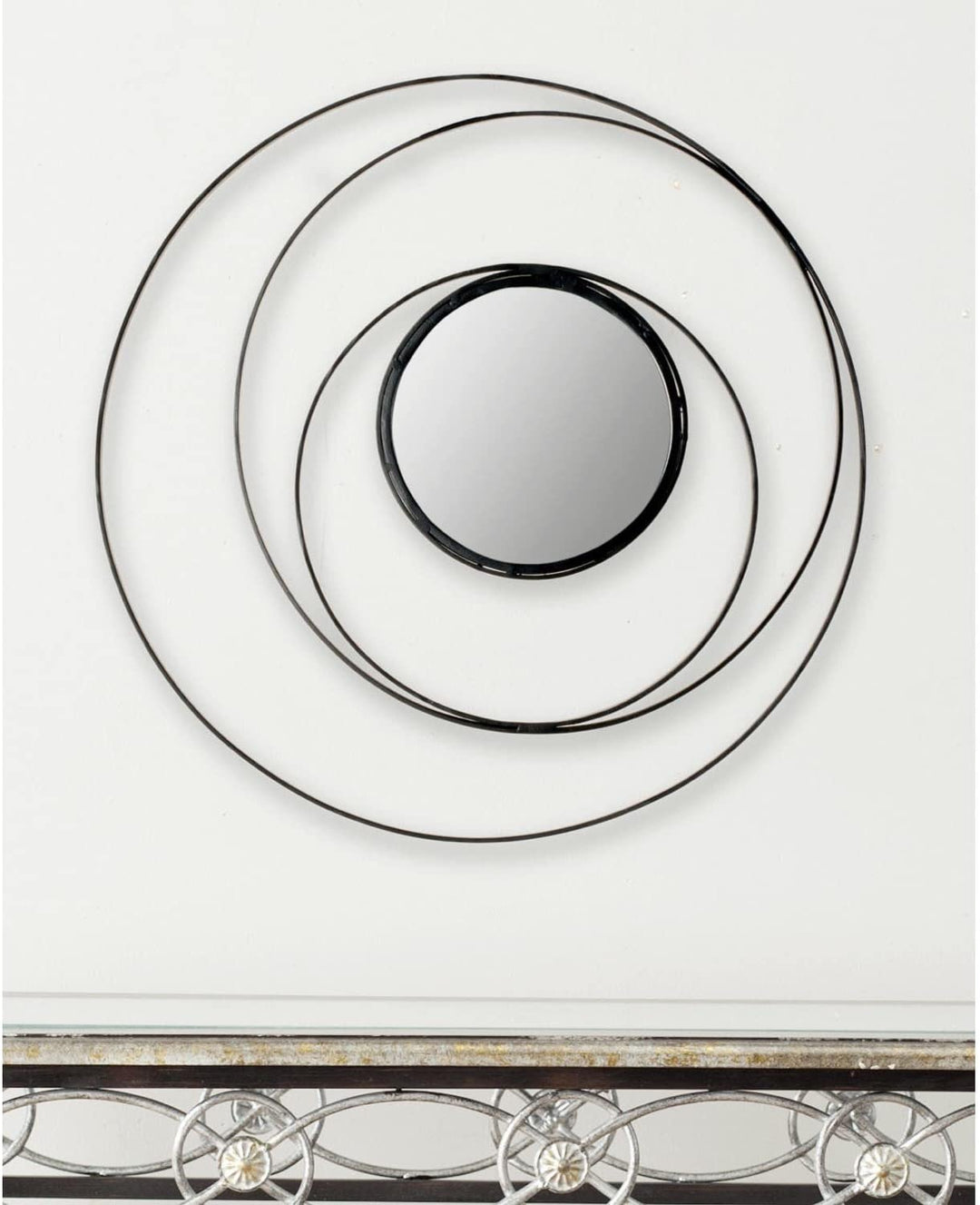 Inner Circle Black 20 inch Mirror 20" X 0 8" Modern Contemporary