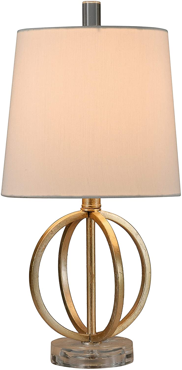 Golden Flora Antique Gold Table Lamp Heavy White Shade Modern Contemporary