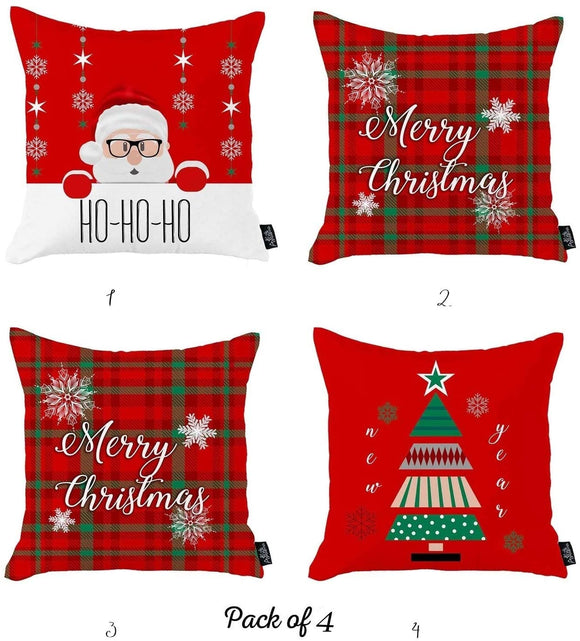 Merry Christmas Set 4 Throw Pillow Covers Gift 18