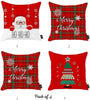 Merry Christmas Set 4 Throw Pillow Covers Gift 18"x18" Color Floral Modern Contemporary Polyester Three More Pillows Removable Cover