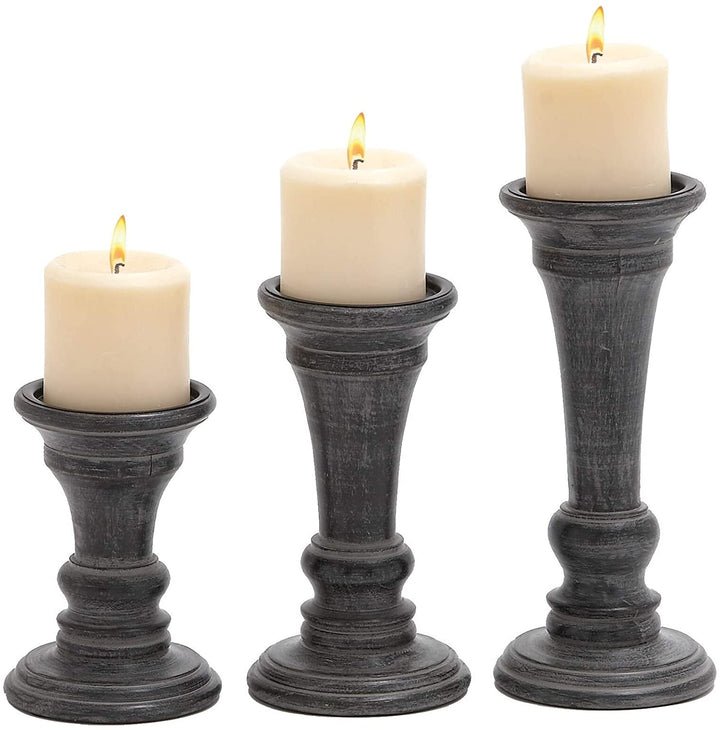 Crow Wood Candle Holder (Pack 3) Brown Farmhouse