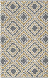 Hand Woven Gold Wool Area Rug 3'3" X 5'3" Yellow Abstract Geometric Modern Contemporary Latex Free Handmade