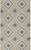 Hand Woven Gold Wool Area Rug 3'3" X 5'3" Yellow Abstract Geometric Modern Contemporary Latex Free Handmade