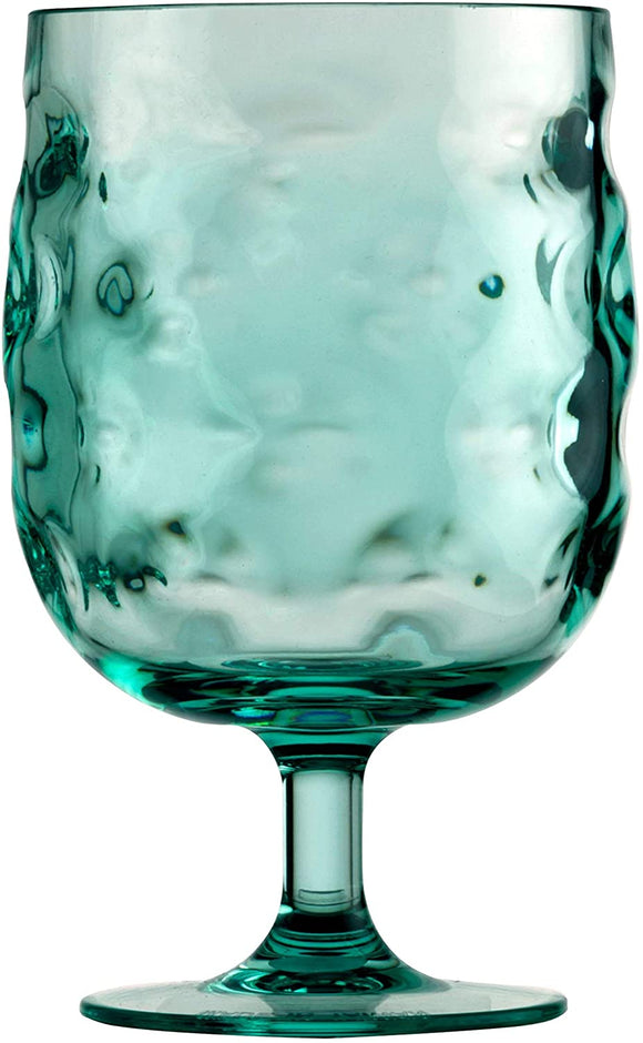 MISC Aqua Wine Glass Set 6 Clear Acrylic
