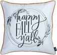 Unknown1 Fall Season Thanksgiving Quote Throw Pillow Covers 18"x18" (Set 4) White Floral Farmhouse Polyester Set 3 More Removable Cover