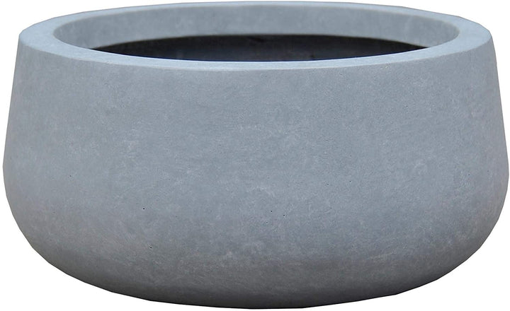 Lightweight Concrete Modern Low Bowl Cement Planter Small 11