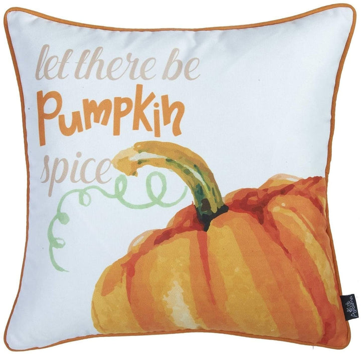 Fall Season Thanksgiving Throw Pillow Cover 18''x 18'' (2 Pcs Set) Floral Polyester Two Pillows Removable