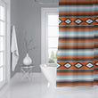 Modern Shower Curtain by Orange Striped Southwestern Polyester