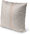 Zen Stripe Block Beige Indoor|Outdoor Pillow by 18x18 Tan Modern Contemporary Polyester Removable Cover