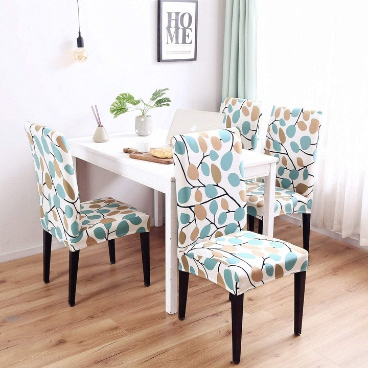 MISC Elegant Polyester Spandex Stretch Dining Chair Slipcover Green Nature Country Handmade