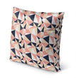 Christmas Cheer Pink Indoor|Outdoor Pillow by 18x18 Pink Geometric Modern Contemporary Polyester Removable Cover