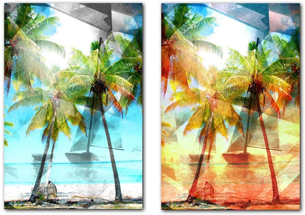 Abstract Paradise' 2 Piece Gallery Wrapped Canvas Wall Art