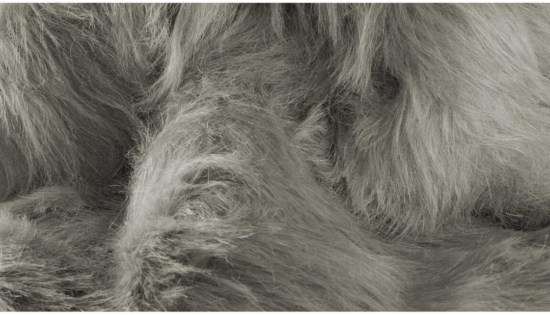 60" X 96" Gray Sheepskin Rug/Throw Grey Solid Color Traditional Acrylic - Diamond Home USA