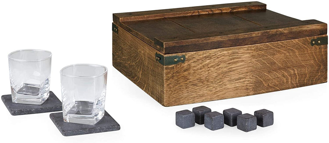 'Whiskey Box' Gift Set Brown 8 More Pieces - Diamond Home USA