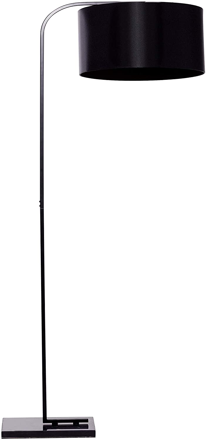 Monochrome Black Metal Floor Lamp Marble Base 16" X 64" 16