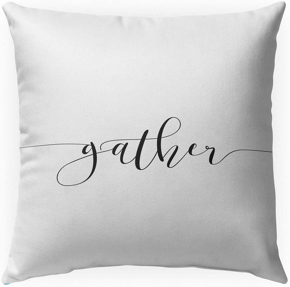 MISC Gather Indoor|Outdoor Pillow by 18x18 Black Geometric Farmhouse Polyester Removable Cover