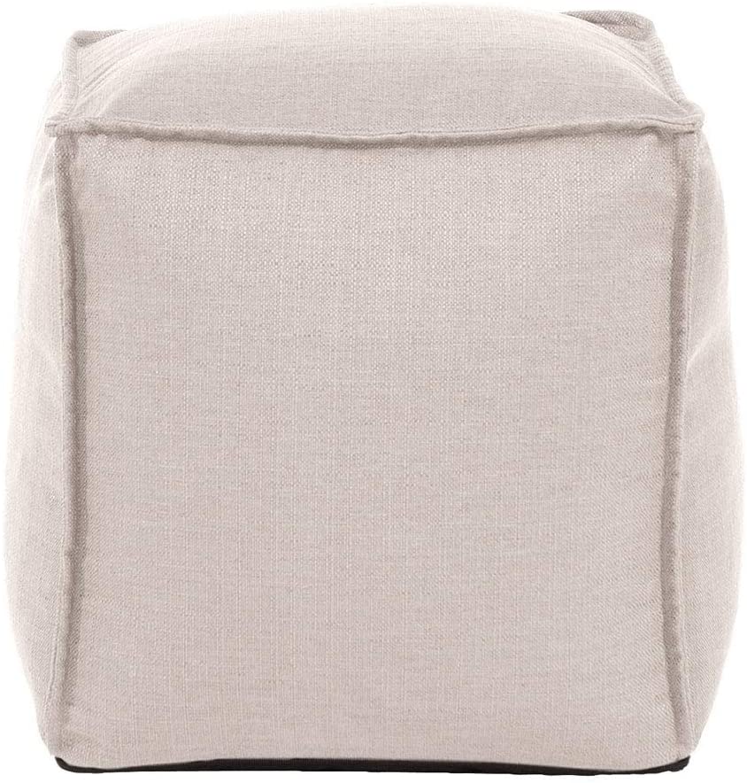 Square Pouf Sand Beige Taupe Solid Color Modern Contemporary