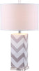 MISC Lighting 27 inch Grey Chevron Stripe Table Lamp (Set 2) 15"x15"x27" Nickel Bulbs Included