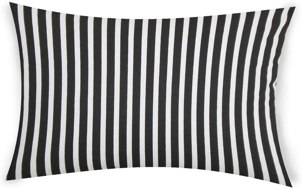 Lumbar Throw Pillow Black Graphic Traditional Cotton One