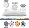 100% Cotton Windowpane Down Alternative Gel Fiber Size Pillow (Set 4) Soft Set 4