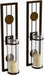 Contemporary 2 Piece Metal Candle Sconce Set Clear Modern Iron