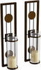 Contemporary 2 Piece Metal Candle Sconce Set Clear Modern Iron