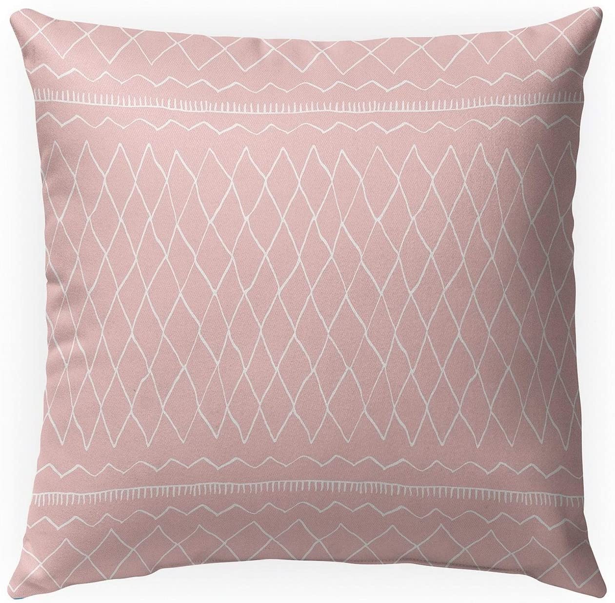 MISC Moroccan Indoor|Outdoor Pillow by 18x18 Pink Geometric Southwestern Polyester Removable Cover