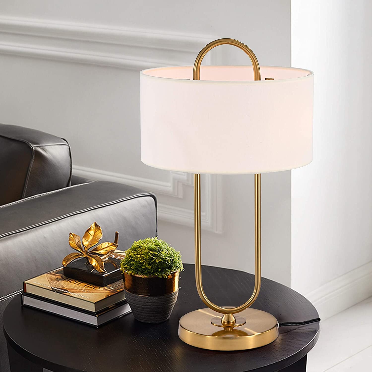 Matte Gold 2 Light Bulb Table Lamp Modern Contemporary Brass