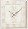 Industrial 20 X Inch Square Wall Clock Beige Aluminum Stainless Steel Finish Roman Numeral Display
