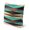 Teal Indoor|Outdoor Pillow by 18x18 Blue Geometric Modern Contemporary Polyester Removable Cover