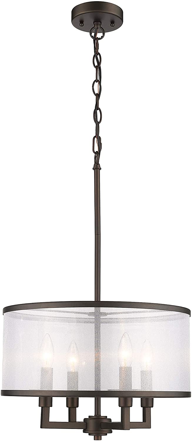 4 Light Oil Rubbed Bronze Pendant Farmhouse Transitional