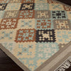 Hand Woven Grey Wool Area Rug 2' X 3' Geometric Casual Novelty Southwestern Rectangle Latex Free Handmade