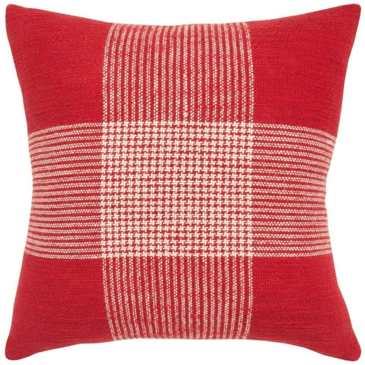 Plaid Red/White Decorative Down Filler Pillow 20"x20" Red