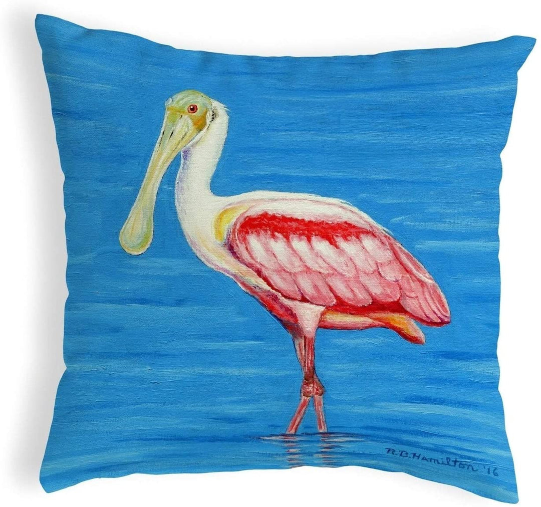 Spoonbill Small No Cord Pillow 12x12 Color Graphic