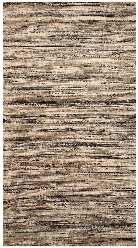 Handmade Chenille Flatweave Rug (India) 2' X 3'8" Ivory Abstract Oriental Modern Contemporary Latex Free