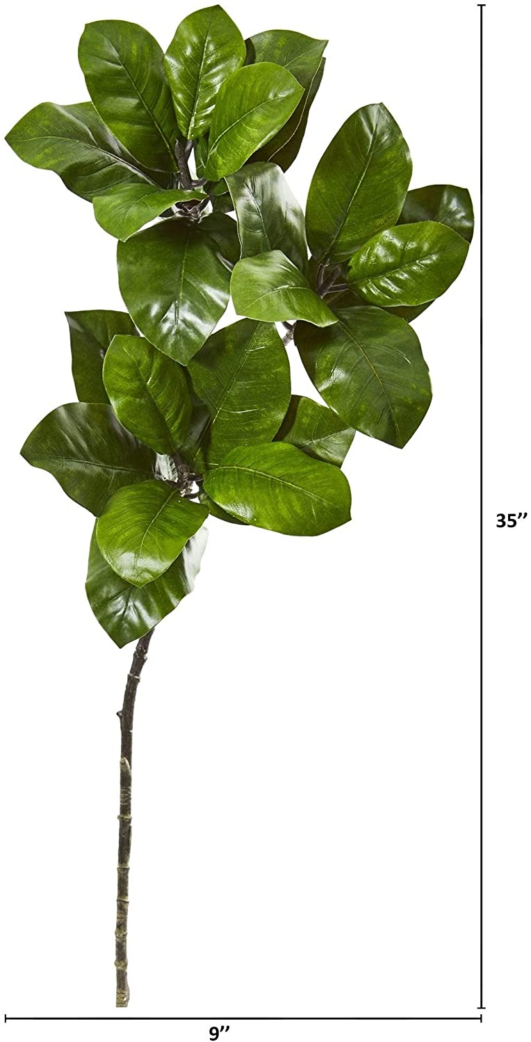 35" Magnolia Leaf Artificial Spray Plant (Set 3) - Diamond Home USA