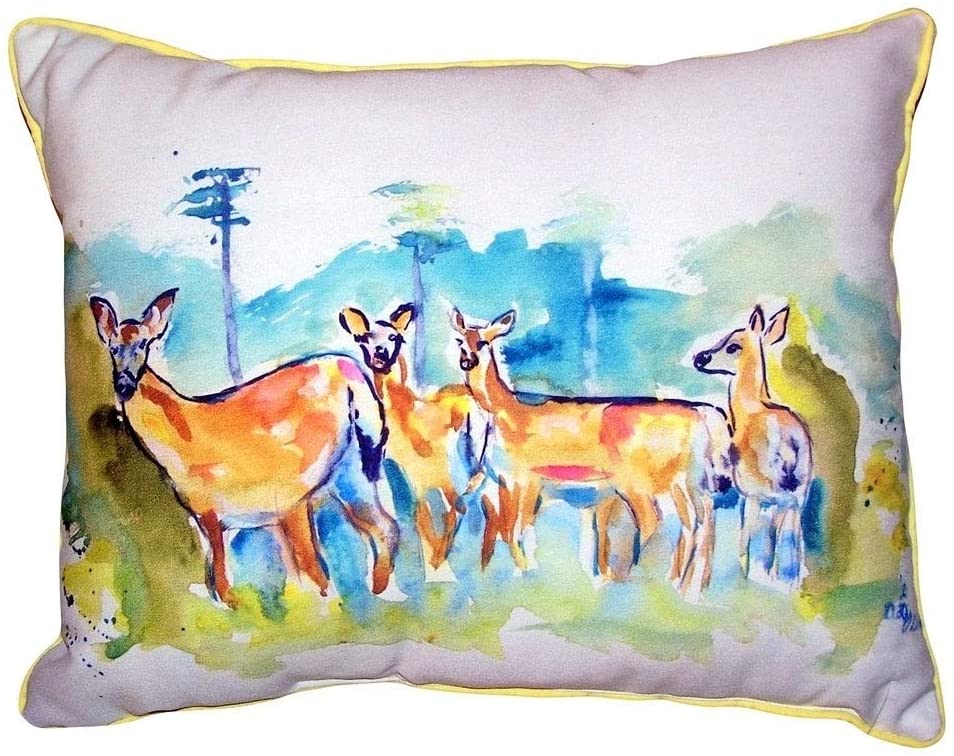 Deer Herd Large Pillow 16x20 Color Graphic Cabin Lodge Polyester