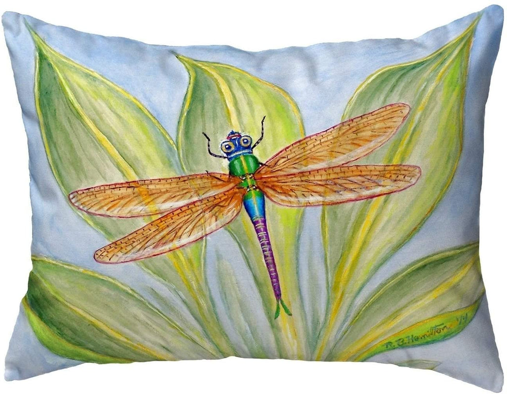 Dragonfly Small No Cord Pillow 11x14 Color Graphic Nautical Coastal Polyester