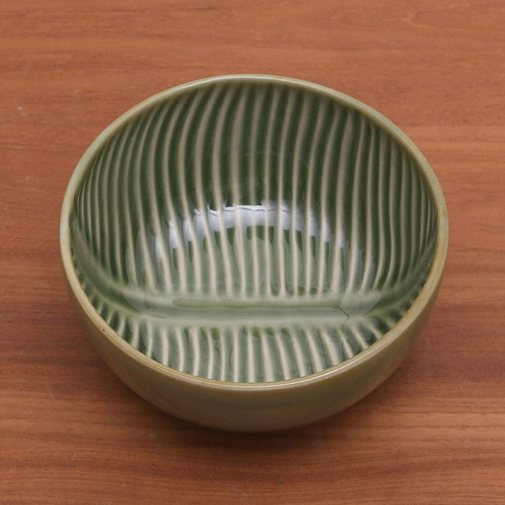 Handmade Banana Vibes Ceramic Serving Bowl (7 Inch) Green 1 Piece - Diamond Home USA