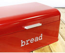 MISC Stainless Steel Bread Box Storage Container Kitchen Counter Loaves Red
