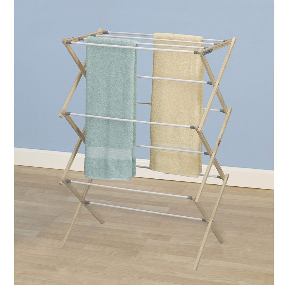 Brown Tan Sweater Drying Rack Laundry Day Home X Frame Sweaters Drying Rack Clothes Storage Contemporary White Wood